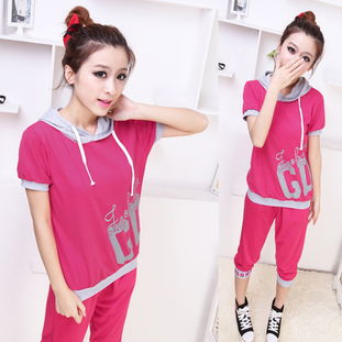 夏日動感新風(fēng)尚 青少年韓版大碼連帽運動套裝引領(lǐng)校園休閑潮流