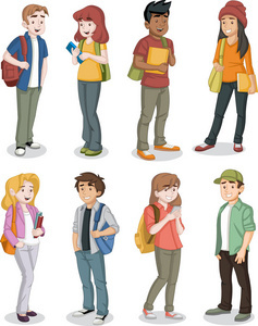 小組的快樂卡通 兒童跳躍青少年服飾的時尚密碼