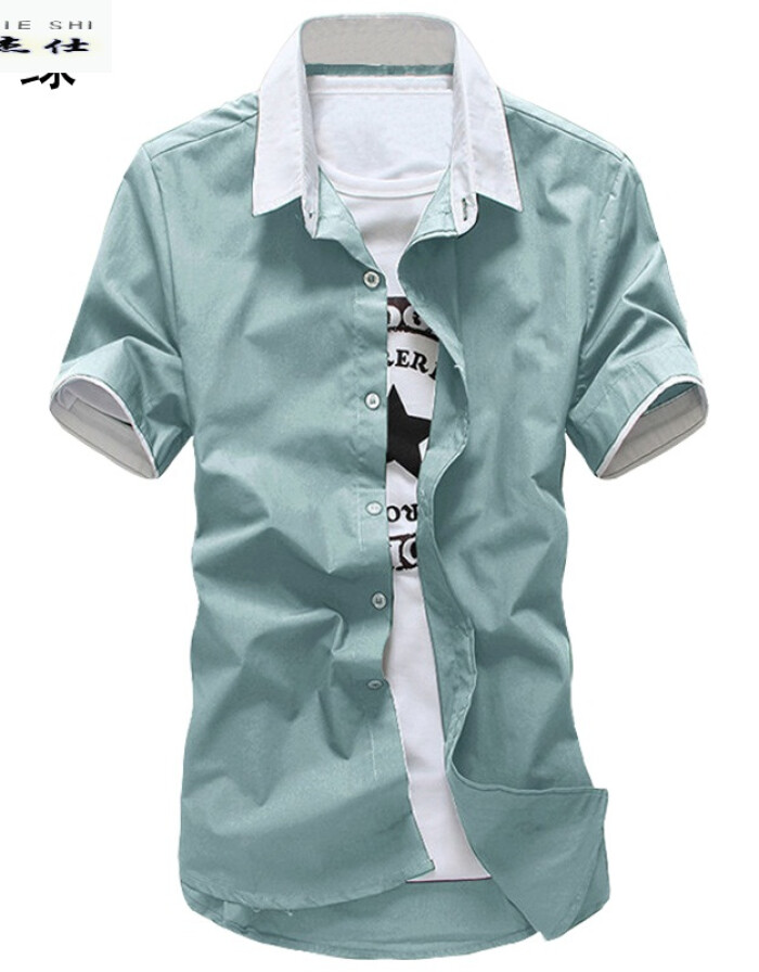 丹杰仕2016夏季新款男士短袖襯衫 韓版修身，詮釋青春潮流風(fēng)尚